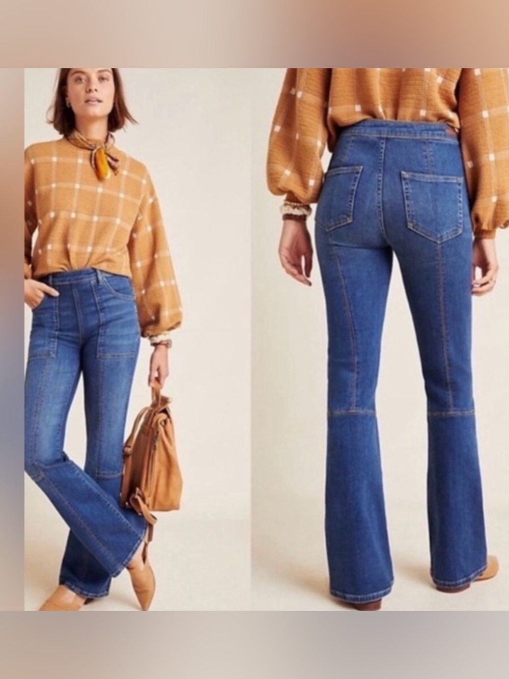 Anthropologie Pilcro High-Rise Carpenter Bootcut Jeans Flare Leg Size 28